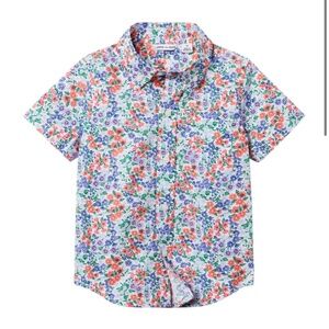 2T Janie and Jack floral poplin button up shirt